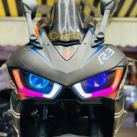 Yamaha R3 Bluetooth Smart Drl Light For Headlight Modification Fully App Controlled 140+ Running mods and 16M costum Colours