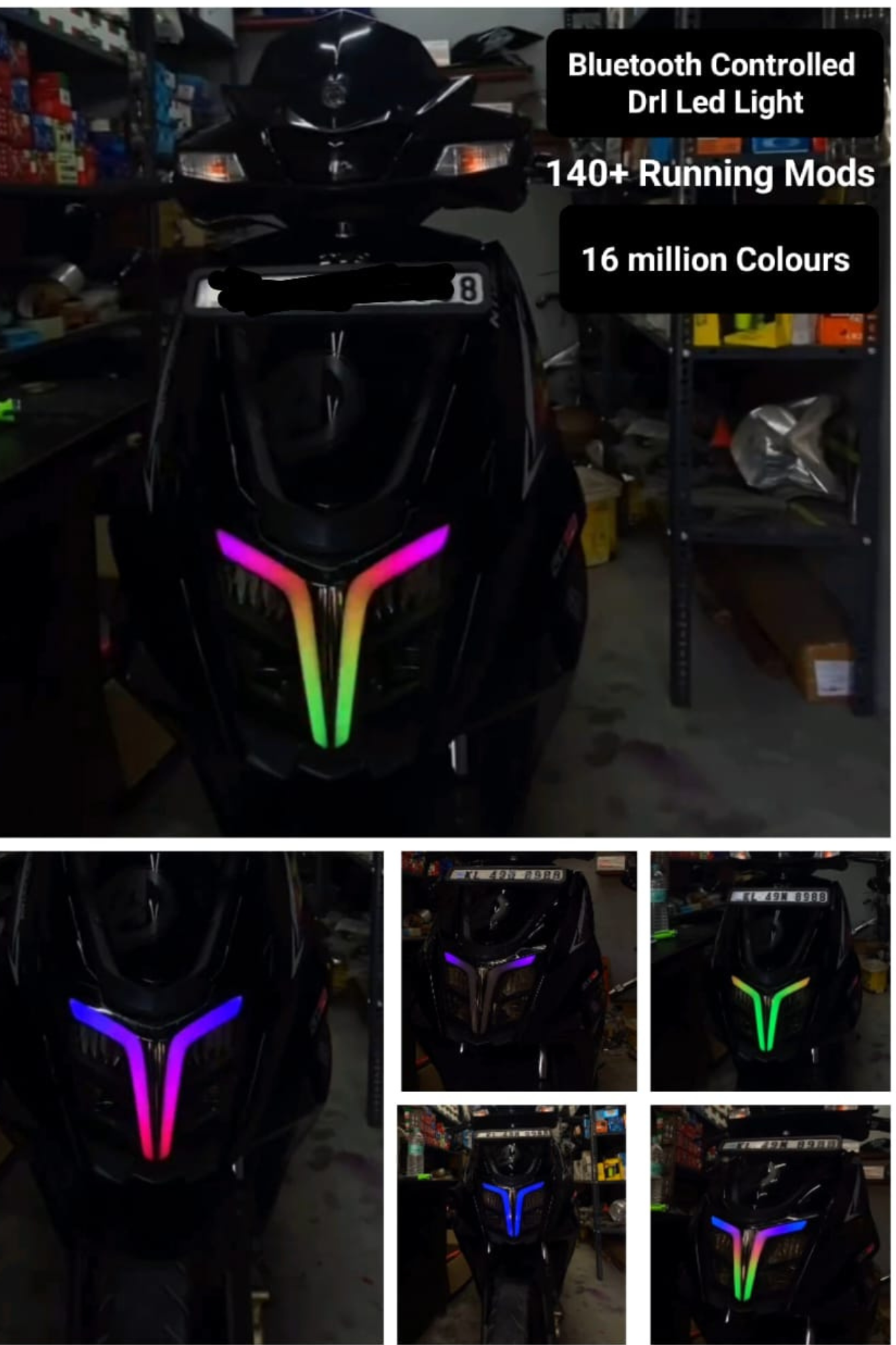 TVS NTORQ MOBILE COLOUR Changing Running DRL Light for modification - Image 2